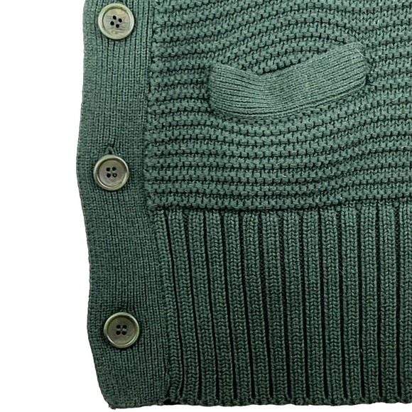 J.Crew Turtleneck Poncho Sweater Size XXS. Oversized. Side Buttons. Forest Green - Picture 11 of 11